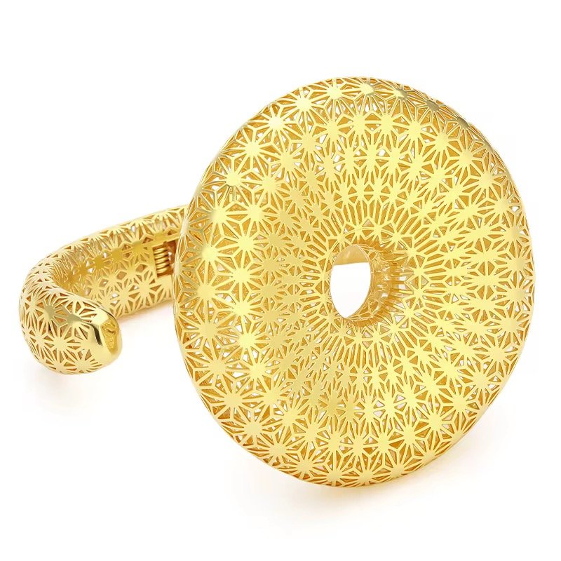 Gold Plated Filigree Disc Bracelet