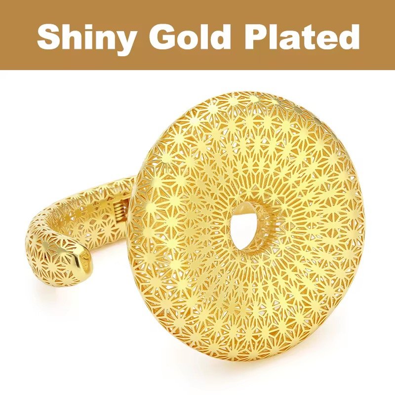 Gold Plated Filigree Disc Bracelet
